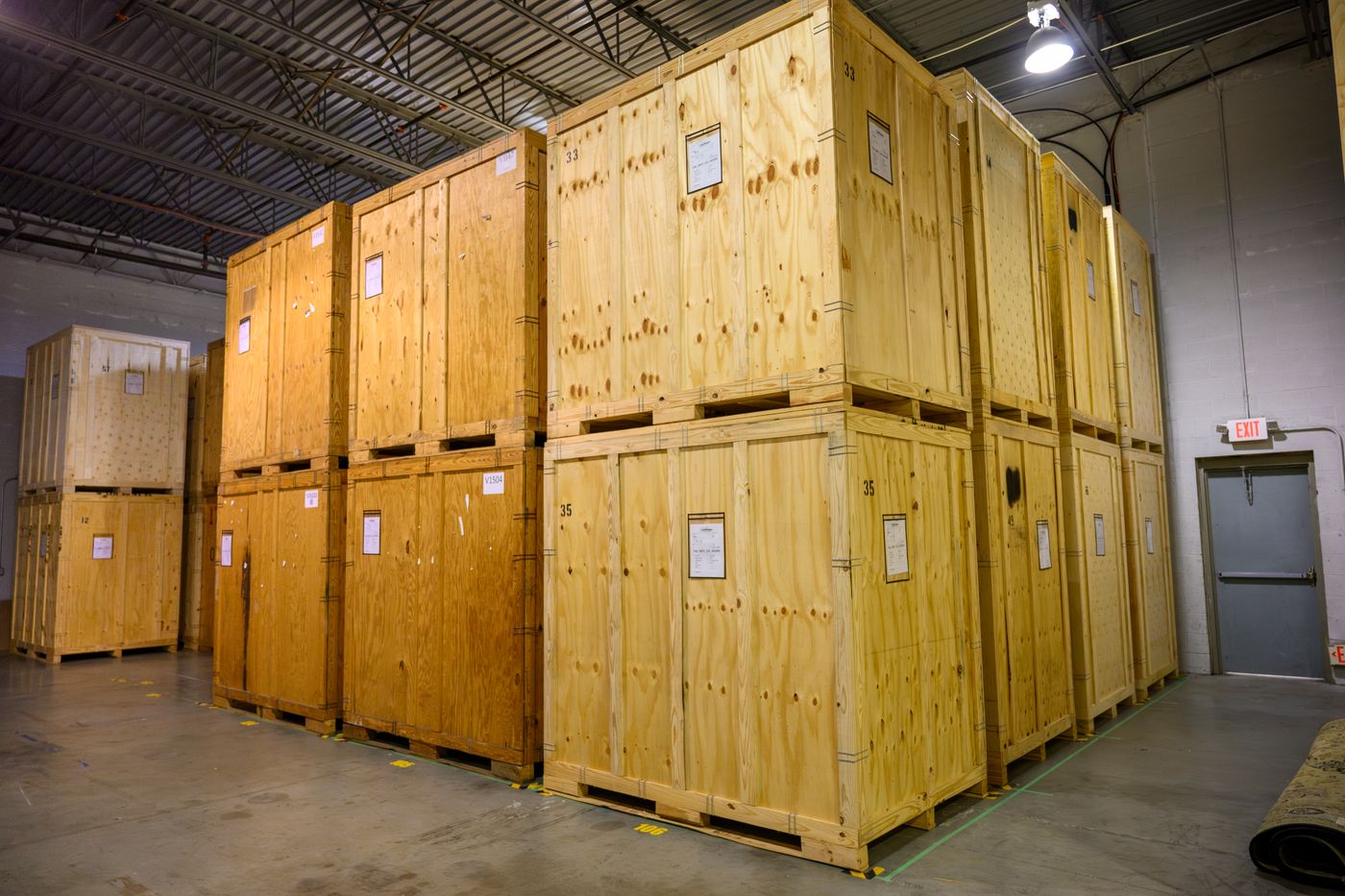 Secure climate-controlled storage vaults in warehouse